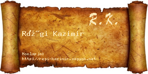 Régi Kazimir névjegykártya
